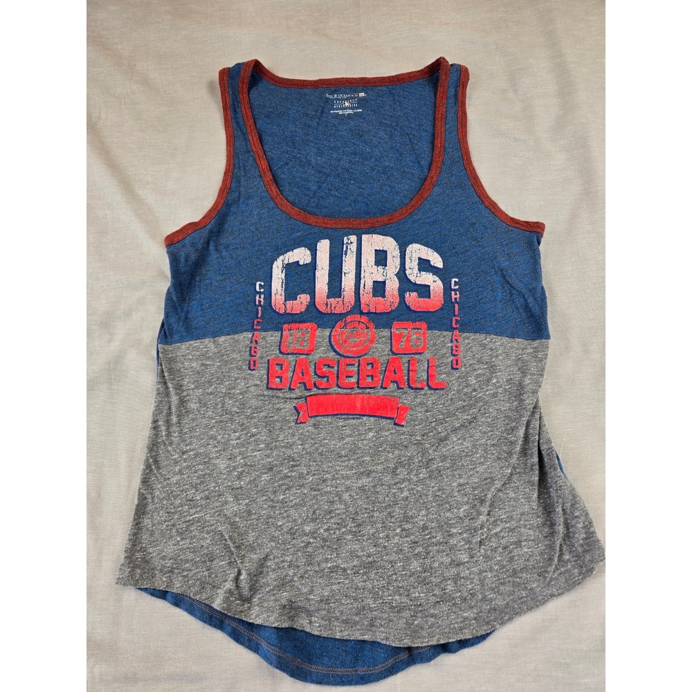 5th & Ocean Chicago Cubs MLB Colorblock Tank Top Blue Grey Red‎ Large